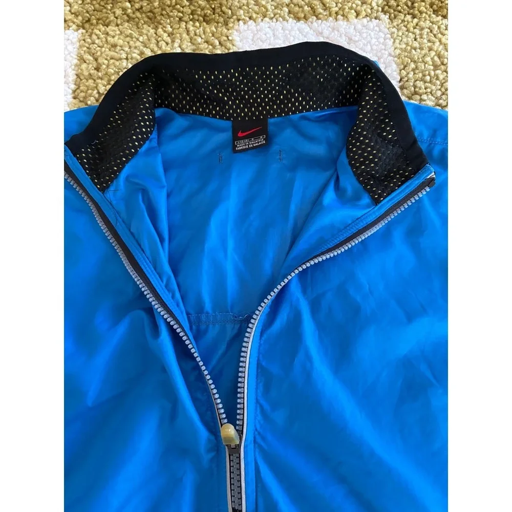 Nike Running Half Zip Windbreaker Blue Grey Colorblock Mens Large L‎ 12-14